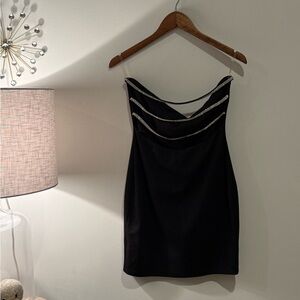 Windsor Black Mini Dress with Diamonds on back NWT